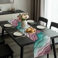 thumbnail image 2 of Green Ombre Table Runner 60 Inches Long, Modern Geometric Abstract Dark Red Cream Kitchen Coffee Dining Table Decoration for Home Party Birthday Wedding Home Decor 13x60 Inches, 2 of 8