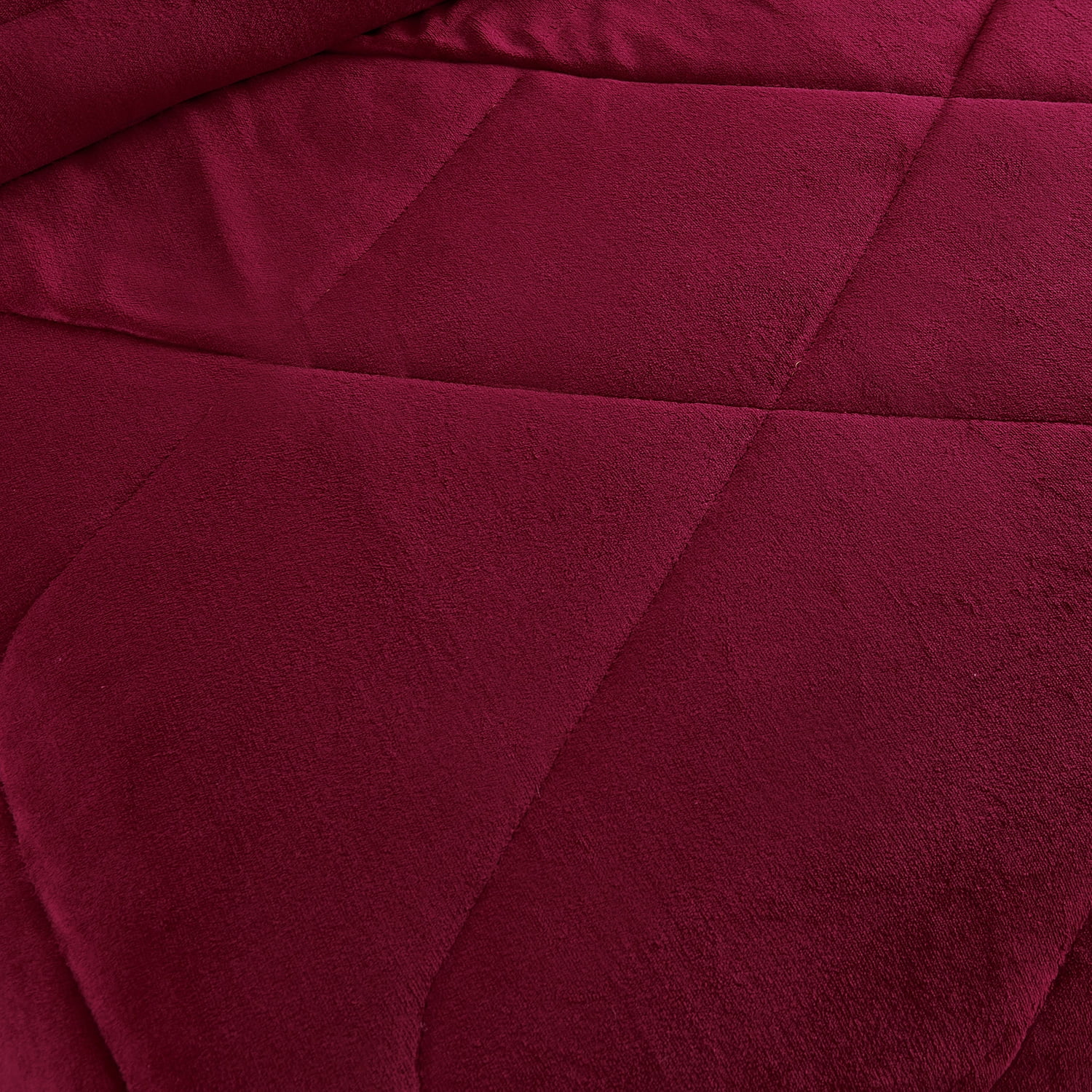 JML Sherpa Fleece Bed Blanket King 3 Pieces,Thick Warm Blanket,Burgundy,79" x 91",6.5lb