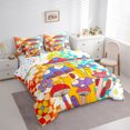 thumbnail image 3 of Homewish Cute Cartoon Daisy 7-Piece Twin Bedding Sets,Colorful Fungus Mushroom Bedding Comforter Set,Multicolor Grid Buffalo Sheet Sets For Boy Kids,Microfiber Bedroom Decor Reversible, 3 of 8