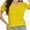 Yellow, variant on Women's V Neck Tops Puff Sleeve with Swiss Dot T-Shirts Summer Casual Loose Tshirts