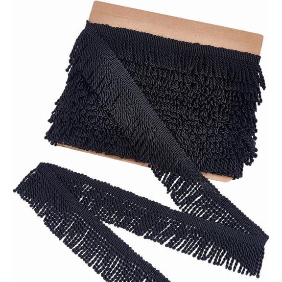 14.2 Yards Curtain Fringes Bullion Fringe Trim Fabric Trims Sewing Tassel Fringe Trim Black Bullion Fringe by The Yard Fringe