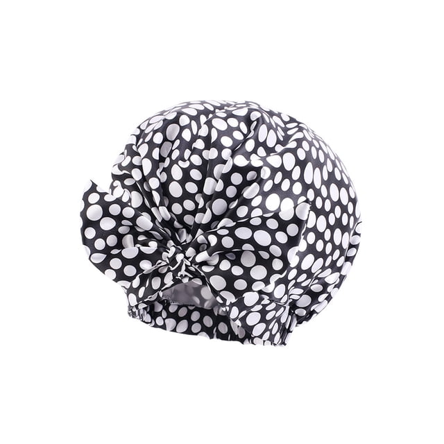 SAYOO Gorro de ducha impermeable para mujer, color sólido/flor/estampado de puntos/sombrero lavable para el cabello de salón de baño de leopardo SAYOO Moda