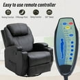 thumbnail image 4 of OnlineGymShop Massaging Recliner Lounge Chair with PU Leather and Cup Holders, Black, 4 of 9
