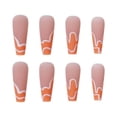 thumbnail image 3 of Uñas postizas con forma de remolino largo, uñas postizas de ataúd desnudo, puntas de uñas postizas acrílicas de cobertura completa para mujeres y niñas, 24 Uds., 3 of 5