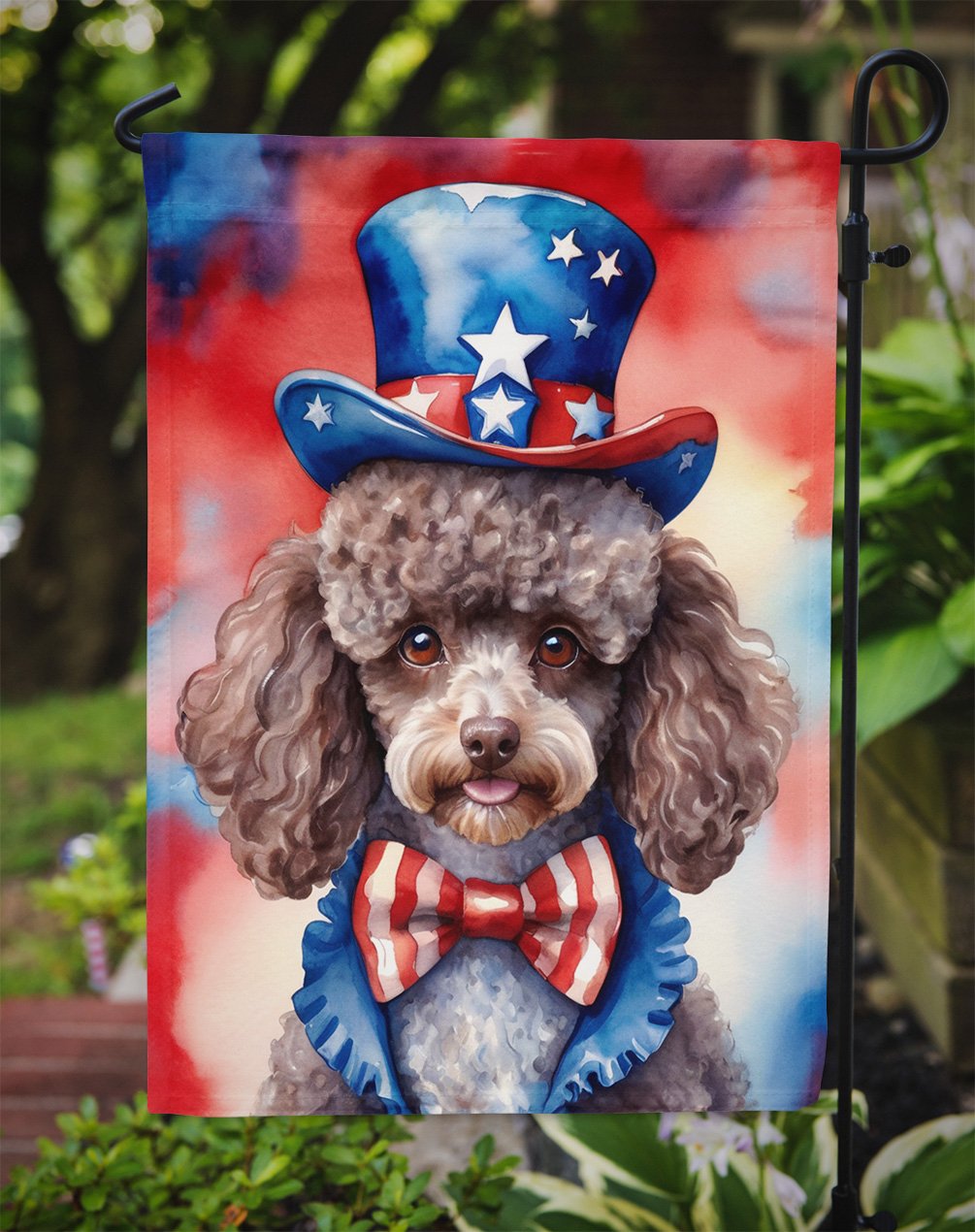 Poodle Patriotic Garden Flag 11.25 in x 15.5 in