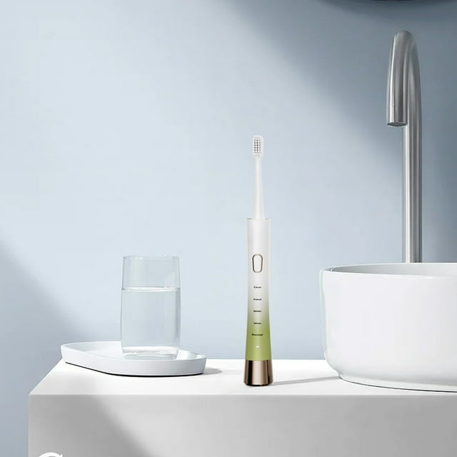 Fiudx Cepillo de Dientes Eléctrico Inteligente con Degradado, Elegante, Limpieza Por Vibración de Alta Frecuencia, Cerdas Suaves, Recargable, Cuidado Bucal Diario, Uso para Adultos, Diseño Portátil y