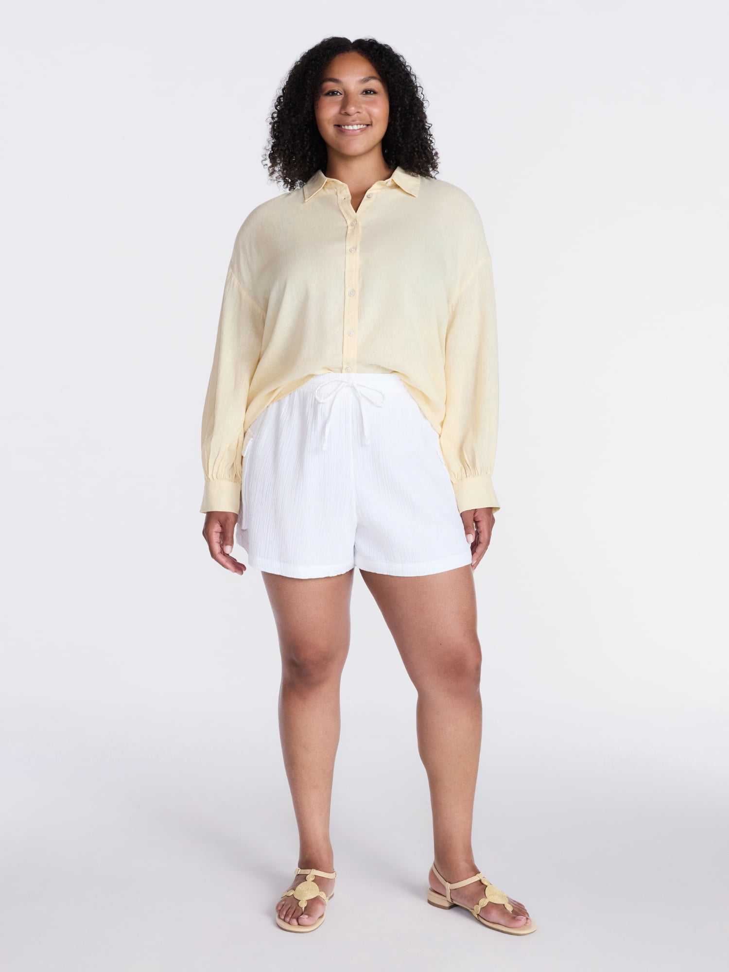 Time and Tru Women's Double Cloth Cargo Shorts, Sizes XS-XXXL