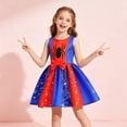 thumbnail image 3 of Halloween Costumes Spider Cosplay Costume, Puffy Two-Tone Tutu Dress Outfit, Dress-Up Apparel for Anime Themed Party Events, Red Blue, 3 of 6