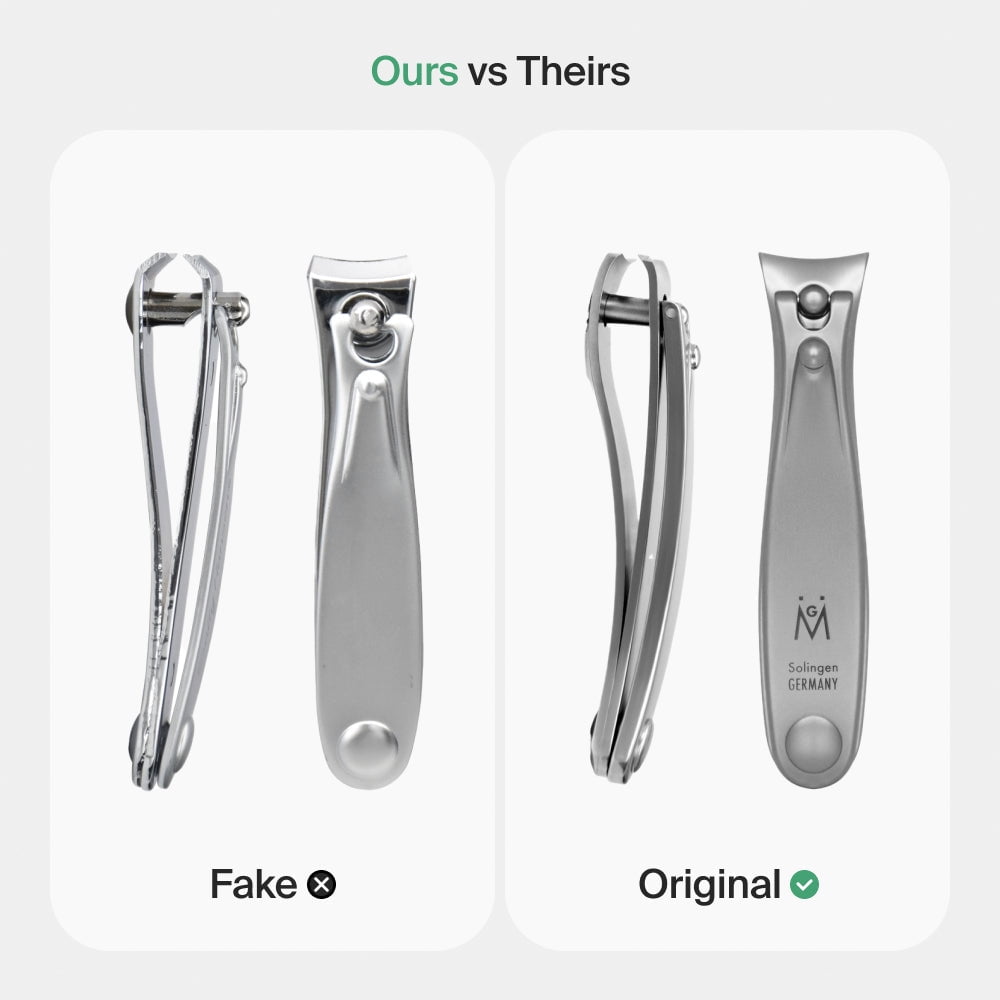 GERMANIKURE Professional Nail Clipper - FINOX Stainless Steel Fingernail & Toenail Clipper in Leather Case - Travel Size Nail Care Tool Made in Solingen, Germany