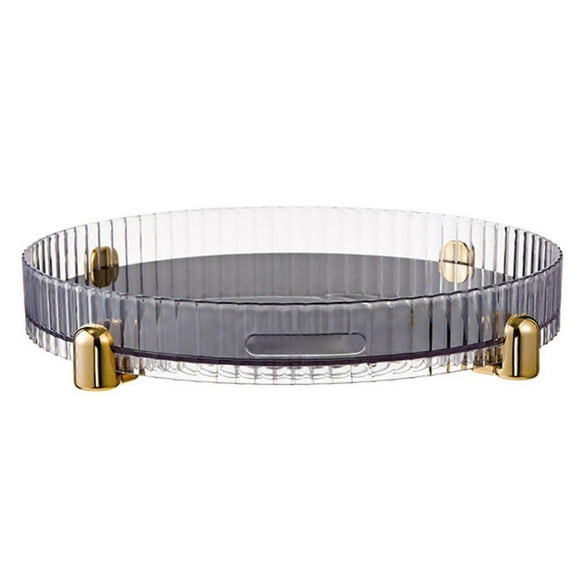 (White)Organizer Makeup Perfume Organizer 360 Degree Rotating Bathroom Counter Organizer Vanity Tray
