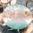 thumbnail image 4 of Teal Green Cream Ombre Round Tablecloth 36-44 Inch Round Fitted Table Cloth with Elastic Edge, Gradient Aesthetic Farmhouse Waterproof Table Cover Protector for Outdoor Picnic Party Dining, 4 of 9