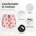 thumbnail image 6 of Lsque Hand Drawn Strawberry Printed Women's Running Shorts with Liner Pockets,Elastic Quick Dry Workout Athletic Gym Yoga Shorts,Womens High Waist Shorts-XX-Large, 6 of 9