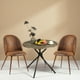thumbnail image 2 of HOMYLIN Mesa Redonda de Café Moderna 80×80cm con Patas de Hierro Cruzadas, Marrón, Ideal para 2-4 Personas, 2 of 6