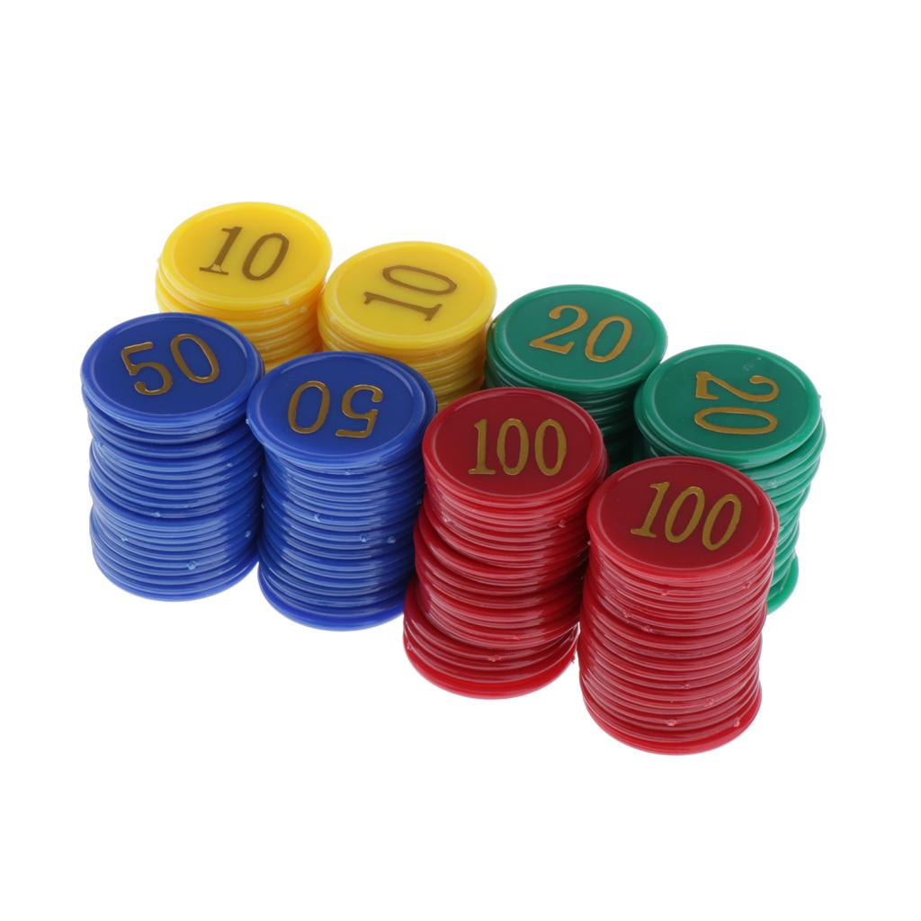 160x 1inch Plastic Learning Counting Counters Game Tokens Poker Chips 