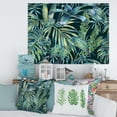 thumbnail image 2 of Designart ' Natural Green Leaves Exotic On Dark I ' Tropical Canvas Wall Art Print, 2 of 4