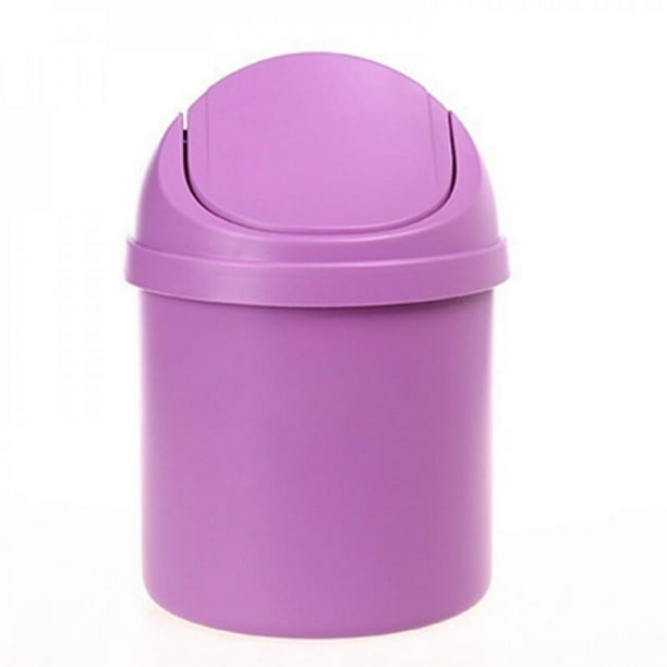 Unique Mini Small Trash Can Multi Function Household Shake Lid Type Waste Bin For Desktop Purple Walmart Com Walmart Com