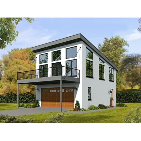 763-750: Modern Garage apartment 1 Bed, 1 Bath Luxury Home Plan, 820 Sq Ft: Full Blueprints with License to Build by Home Plan Marketplace - Lesuto