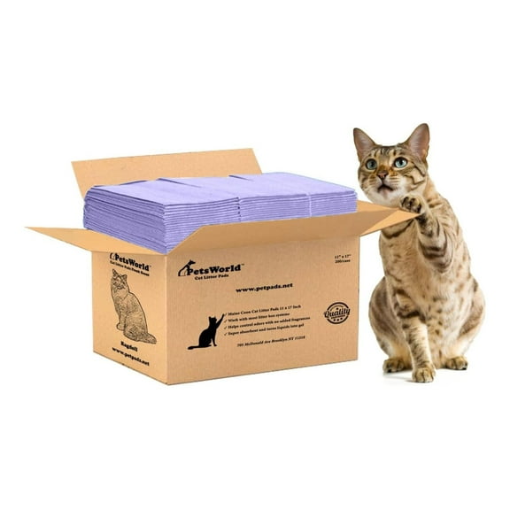 TiaGOC Cat Pads Refills for Tidy Cats Breeze Litter System for Cat Litter Box, 50 to 400 pads (200 Count, Unsented)