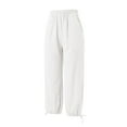 thumbnail image 5 of WENWU Women'S Pants Women Casual Pants White Baggy Pants Loose Work Pants for Women Elastic Waist Pants for Women with Pockets Women Summer Pants, 5 of 6