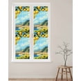 thumbnail image 2 of Window Privacy Film Summer Lemon Stained Glass Window Film Decorative Sun Block Window Cover Coastal Ocean Beach Mountain Town Window Clings Static Adhesive Sticker for Bathroom 23.6"x78.7", 2 of 7