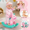 thumbnail image 5 of Aijohnny Baby Doll Stroller Toys Set with 12" Baby Doll, Quilt Pillow,Rocking Horse, Doll Accessories and 2 Sets Doll Clothes, Baby Doll Toys for Kids 3-5 5-7 Gifts, 5 of 9