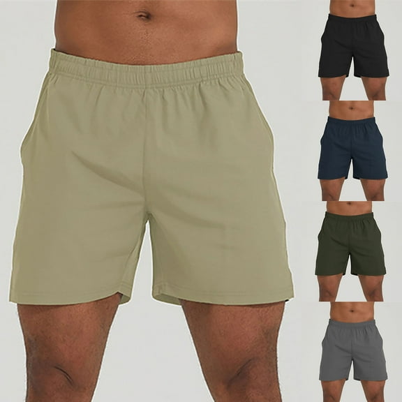 FRSASU Men's Workout Running Shorts with Pockets 4" Lightweight Quick Dry Athletic Gym Mesh Shorts no Liner Navy
