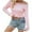 Pink, variant on Women's Off Shoulder Crop Sweaters Cute Wrap Long Sleeve Cable Knit Sweater Slim Pullover Jumper Tops(Blue,L)