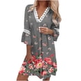 thumbnail image 2 of SMihono Robe d'Été pour Femmes Grande Taille Mode d'Été pour Femmes Manches Mi-Longues Imprimée Camisole à Col en V Bretelles Robe Chandail, 2 of 5