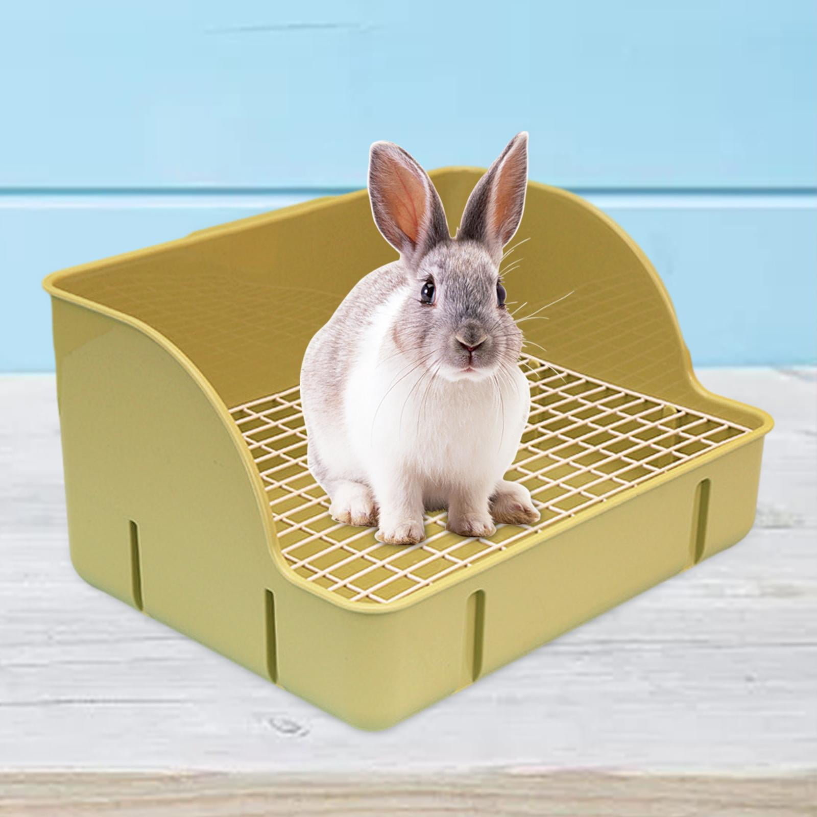 Bvdfgk Litter Box Cage Toilet Bedding Box Corner Litter Pan Potty for Bunny Guinea Pigs green steel mesh