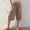 Coffee, variant on Women’s Linen Capris Pants Drawstring Elastic Waist Side Leg Trousers Summer Comfy Beach Vacation Casual Pants