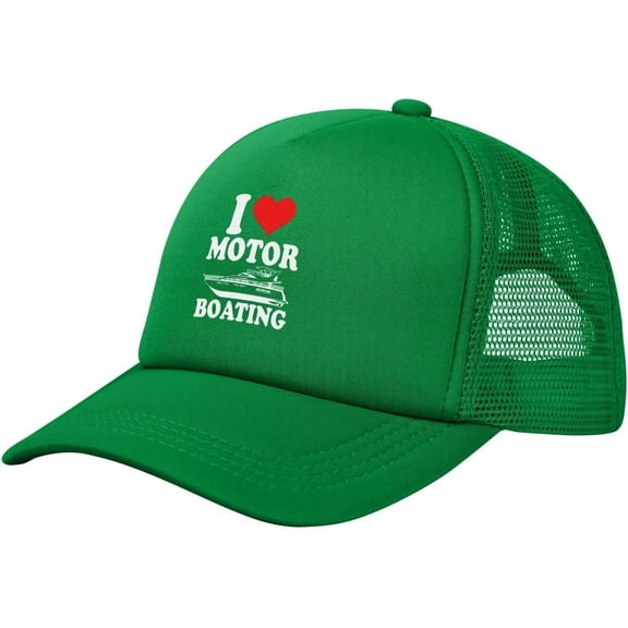 I Love Motor Boating Hat Mesh Trucker Hat Funny Baseball Cap Men Women