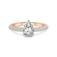 thumbnail image 3 of 1 Carat IGI Certified Pear Shape Lab Grown Diamond Engagement Ring | 14K Rose Gold | Atria Secret Double Halo Lab Diamond Ring | FG-VS1-VS2 Quality Friendly Diamonds, 3 of 5
