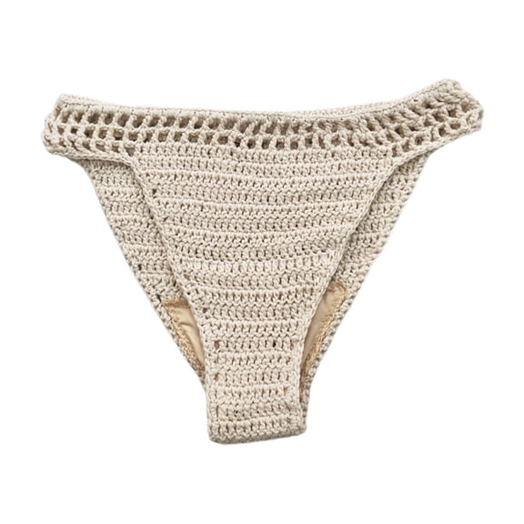 LIIPEE Womens Swimwear Bottoms Casual Summer Solid Color Pull-On Cheeky Ladies Holiday Pool Beach Soft Knitted Hollow Out Breathable Comfortable Sexy Fashion Crochet Swimwear,L