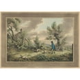 thumbnail image 2 of Samuel Howitt 14x11 Black Ornate Wood Framed Double Matted Museum Art Print Titled: Partridge Shooting (1793), 2 of 5