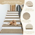thumbnail image 5 of YEERSWAG Non Silp 15pcs Stair Treads for Wooden Steps 30x9.5 inch Carpet Edging Stair Rugs Mat Stair Runner for Kids and Dogs,Light Apricot, Bullnose, 5 of 9