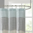 Madison Park Amherst Faux Silk Shower Curtain in Aqua