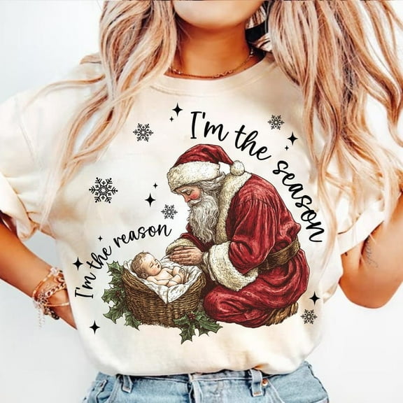 Jesus is the Reason for the Season Shirt, Christmas Season Shirt, Christmas Jesus Shirt, Santa and Jesus Christmas Shirt