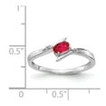thumbnail image 2 of Real 14kt White Polished Oval Diamond Ruby Bypass Ring Size: 7; for Adults and Teens; for Women and Men, 2 of 2