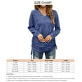 thumbnail image 5 of V-Neck Women's Long Sleeve Ruched Top with Side Drawstring Tie - Royal Blue XL Rawiri, 5 of 5