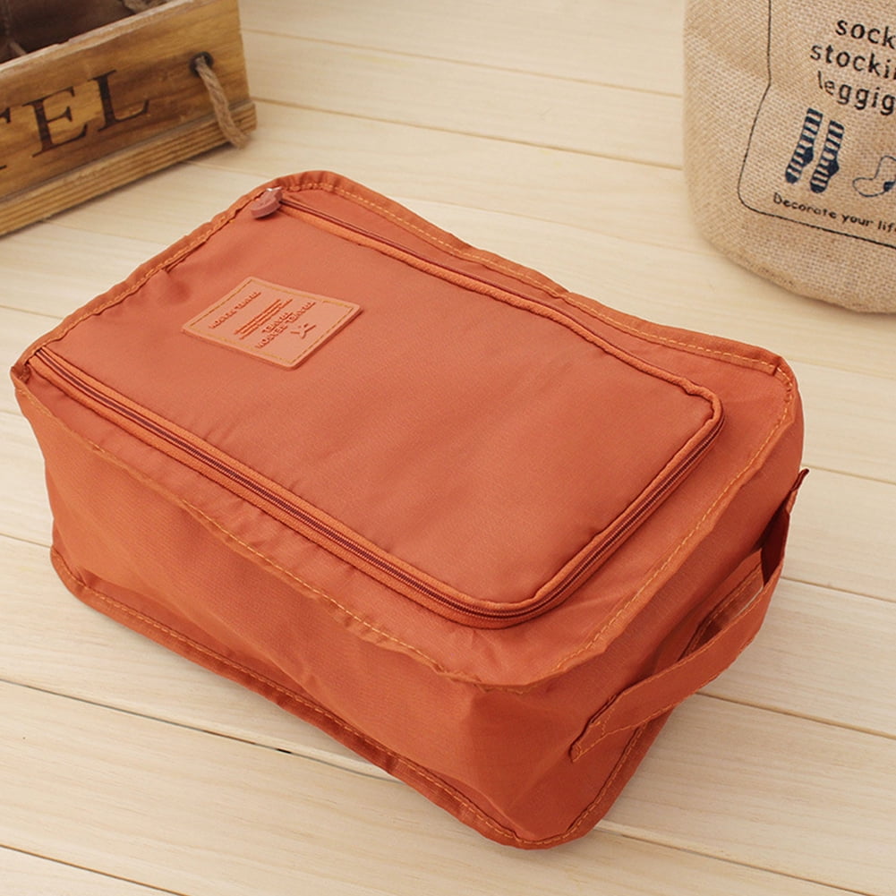 Portable Waterproof Durable Nylon Full Zipper Shoe Bag with Carrying Handle Travel Shoe Storage