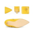thumbnail image 2 of BLISSFUL STEP Pointed Toe Buckle Strap Stiletto Heel Ankle Boots for Women Yellow (Size 11), 2 of 5