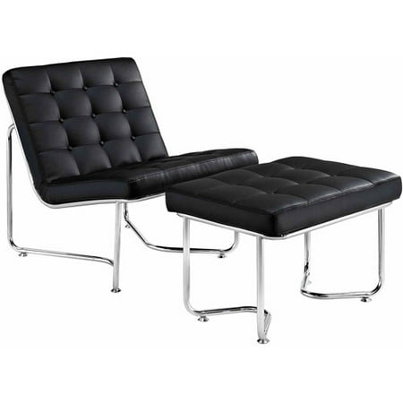 Modway Gibraltar Vinyl Lounge Chair and Ottoman, Multiple Colors