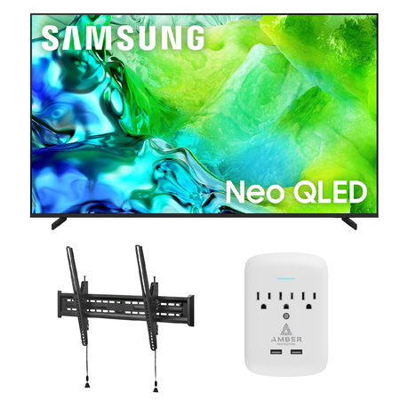 Samsung QN65QN80H TV with TILT-MOUNT-43-90 and 3-OUTLET-SURGE (2026)