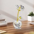 thumbnail image 3 of Lucky Clover Crystal Decoration Glass Good Luck Charm Desk Ornament Home Office Decor Gift for Friends Family Coworkers(White), 3 of 6