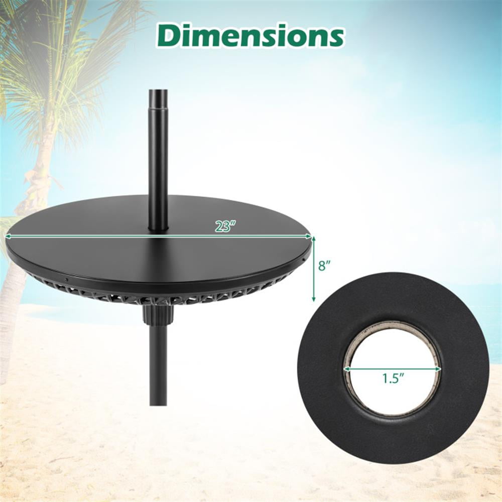 Spaco Patio Umbrella Table Tray Adjustable with Umbrella Poles, Outdoor Umbrella Stand, Patio Umbrella Stands & Bases, Deck Umbrella Stand-Black