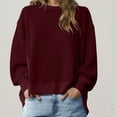 thumbnail image 4 of Enjoytime Womens Shirts 2025 Crewneck Solid Color Pullover Basic Tops Long Sleeve Shirt Top Women Winter Clothing, 4 of 5