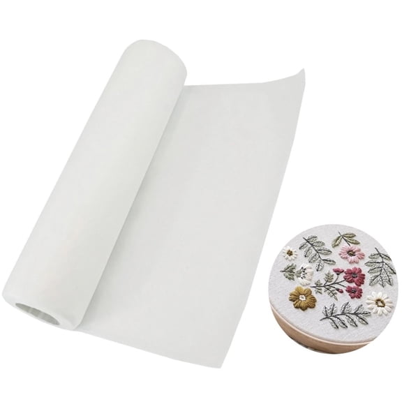 12" x 10 Yards Water Soluble Embroidery Stabilizer – Clear Wash-Away Backing & Topping for Machine & Hand Embroidery, Cut to Size, Dissolves Completely for Clean Finishes on All Fabrics