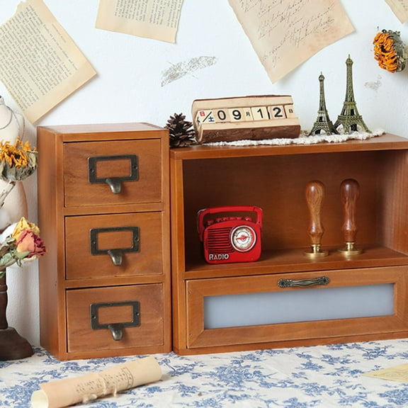 GOOHOCHY Light Brown Synthetic Multipurpose Storage Box for Desktop Organization Keeps Your Space Neat 1 Piece