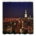thumbnail image 3 of Ambesonne View Shower Curtain, New York Manhattan Nİght, 69"Wx84"L, Orange Blue, 3 of 5