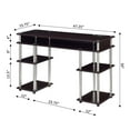 thumbnail image 5 of Adult, Designs2Go No Tools 30 inches Tall Student Desk with Charging Station and Shelves, Espresso, 5 of 7